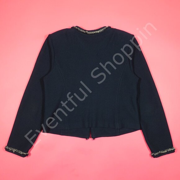 St John 3 Piece Set Womens 10 Blue Knit Jacket Pants Skirt Vintage Wool Rayon - Picture 5 of 16